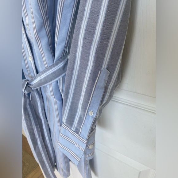 Brooks Brothers Blue and White Striped Dress with Pockets and Belt - Picture 5 of 7